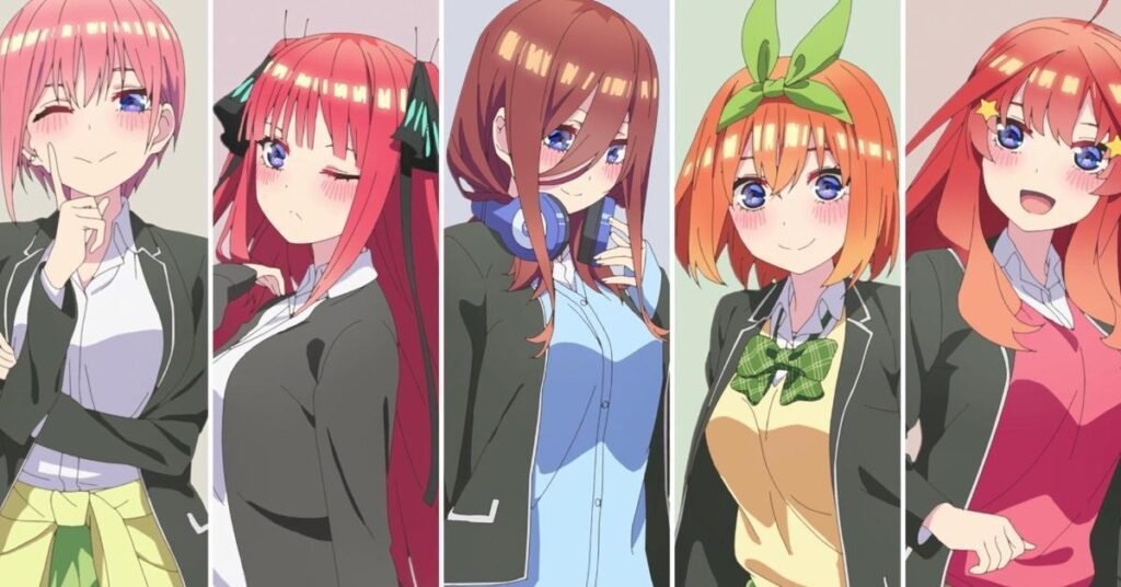 The Quintessential Quintuplets is among the Anime Like Rent-A-Girlfriend (Kanojo, Okarishimasu) 